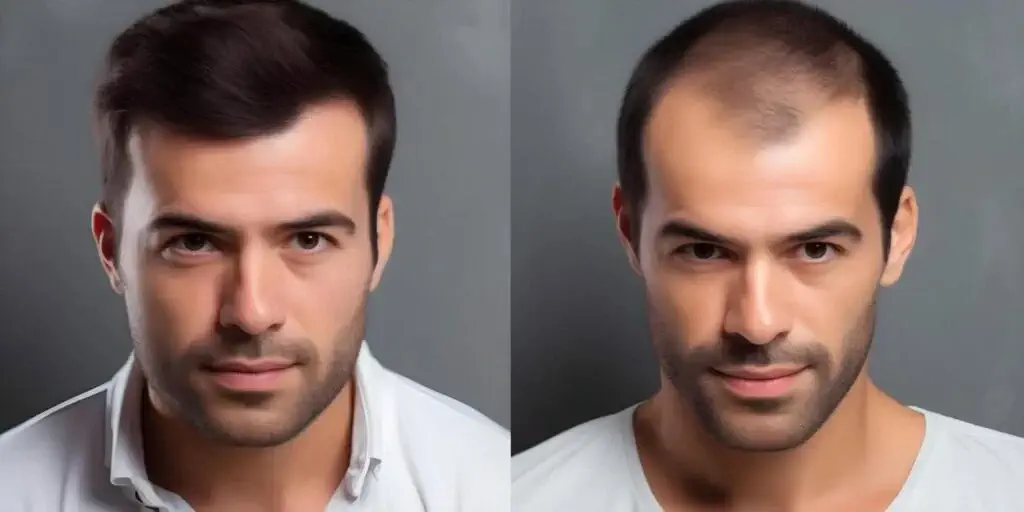 Vorher-Nachher-Bilder eines Mannes nach der Haartransplantation in Hannover
