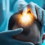 Kontrolle beim Arzt nach einer Haartransplantation