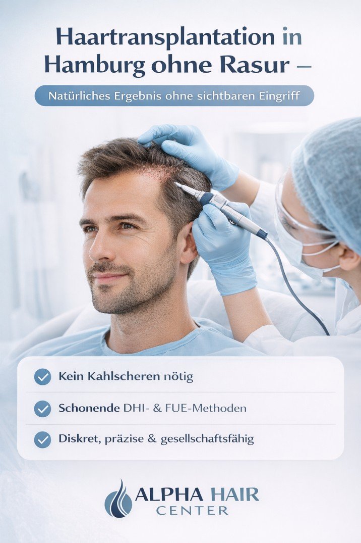 Haartransplantation Hamburg ohne Rasur